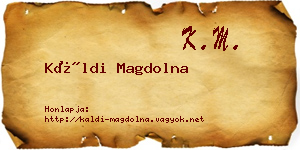 Káldi Magdolna névjegykártya