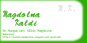 magdolna kaldi business card